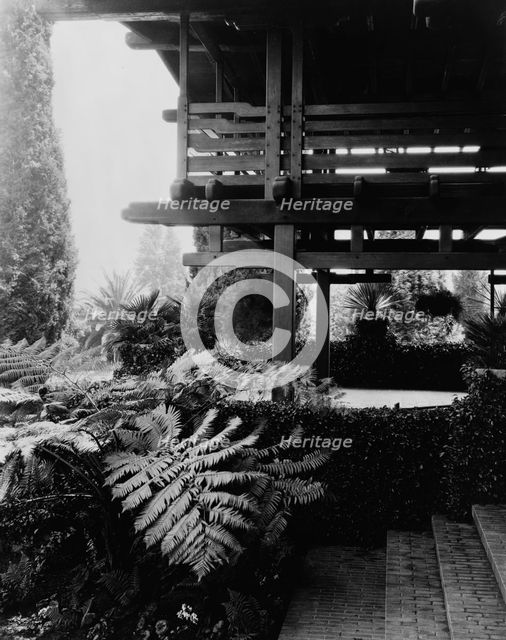 David Berry Gamble house, 4 Westmoreland Place, Pasadena, California, 1917. Creator: Frances Benjamin Johnston.