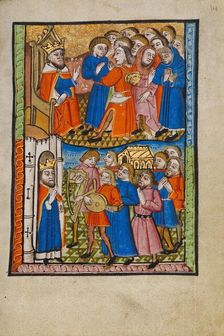David Bringing the Ark of the Covenant to Jerusalem; Illustrated Vita Christi..., about 1480-1490. Creator: Unknown