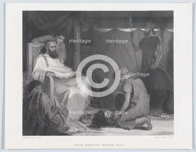 David Brought Before Saul, from "The Art Journal," opposite p. 100, April 1871. Creator: Samuel S. Smith.