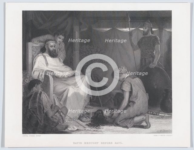 David Brought Before Saul, from "The Art Journal," opposite p. 100, April 1871. Creator: Samuel S. Smith.
