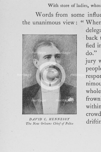 David C. Hennessy the New Orleans chief of police, 1897. Creator: Unknown.