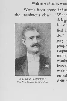 David C. Hennessy the New Orleans chief of police, 1897. Creator: Unknown