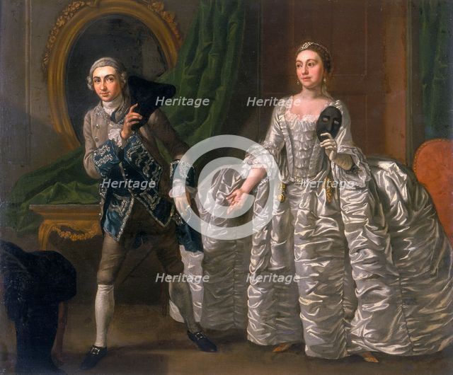 'David Garrick and Hannah Pritchard in a Scene from "The Suspicious Husband"', 1752. Creator: Francis Hayman.