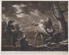 David Garrick as King Lear (Shakespeare, King Lear, Act 3, Scene 1), 1761. Creator: James McArdell