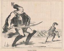 David et Goliath, 19th century. Creator: Honore Daumier