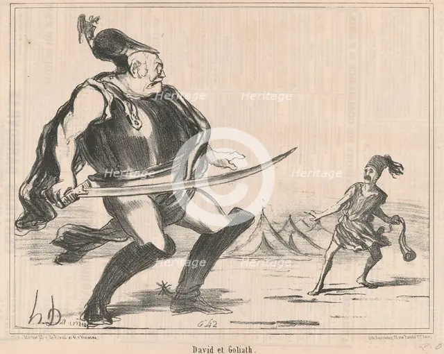 David et Goliath, 19th century. Creator: Honore Daumier.