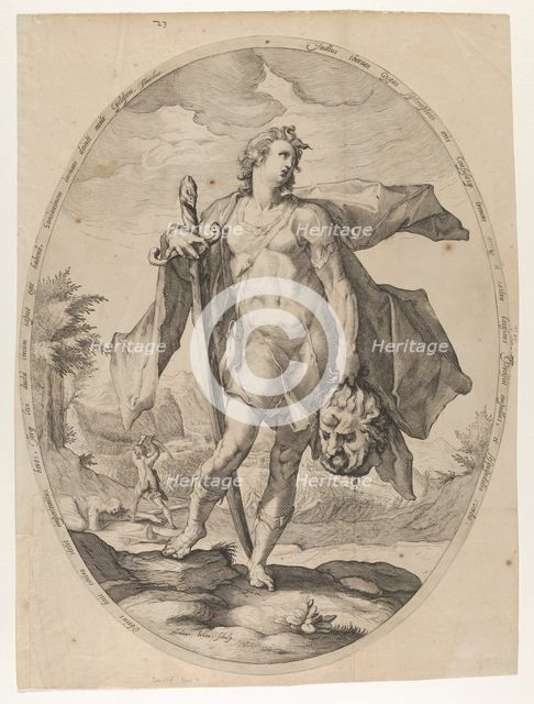David from Heroes and Heroines of the Old Testament, ca. 1597., ca. 1597. Creator: Nicolaus Braeu.