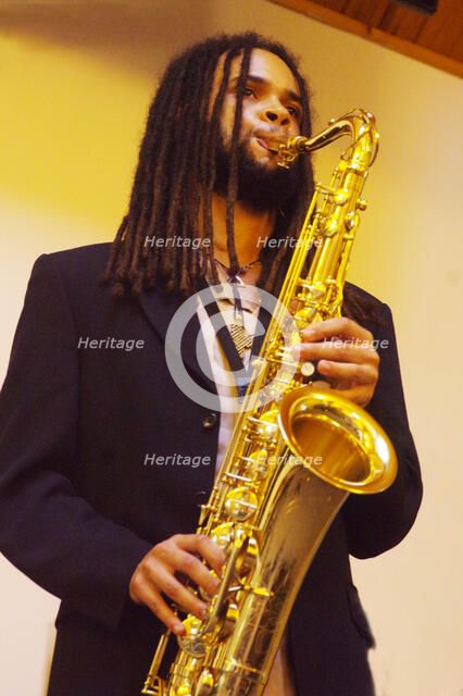 David Kayode, Gary Crosby Sextet, National Jazz Archive, Loughton, Essex, Oct 2023. Creator: Brian O'Connor.