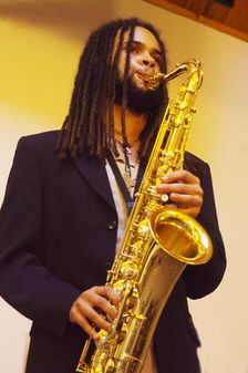David Kayode, Gary Crosby Sextet, National Jazz Archive, Loughton, Essex, Oct 2023. Creator: Brian O'Connor