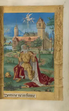 David in Prayer; Book of Hours, 1478. Creator: Master of Guillaume Lambert