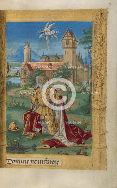 David in Prayer; Book of Hours, 1478. Creator: Master of Guillaume Lambert.