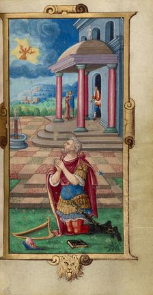 David in Prayer; Book of Hours, 1544. Creator: Unknown