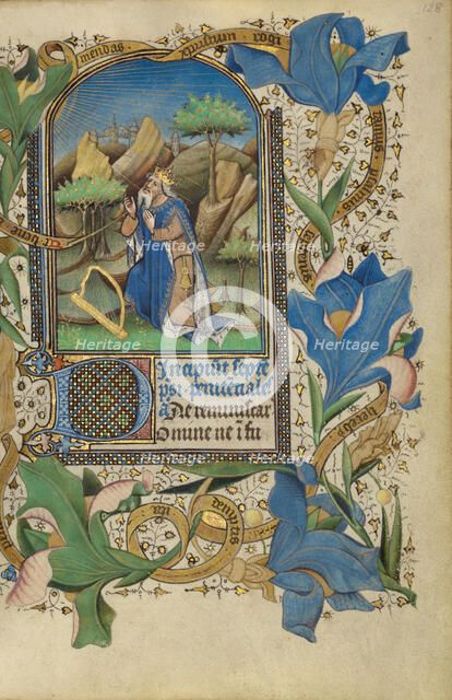 David in Prayer; Book of Hours, about 1450-1455. Creator: Master of Guillebert de Mets.