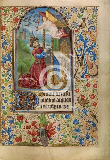David in Prayer; Book of Hours, about 1466-1470. Creator: Master of Jacques of Luxembourg.