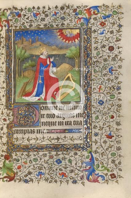 David in Prayer; Book of Hours, about 1415-1420. Creators: Boucicaut Master, Workshop of the Boucicaut Master.