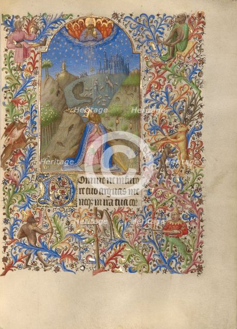 David in Prayer; Book of Hours, about 1420. Creator: Spitz Master.