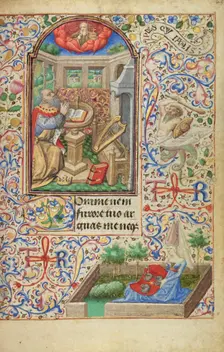 David in Prayer; Hours of Simon de Varie, 1455. Creator: Dunois Master