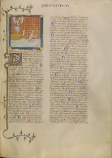 David in the Water, about 1360-1370. Creator: Master of Jean de Mandeville