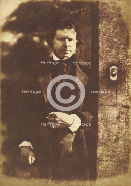 David Octavius Hill at the gate of Rock House, Edinburgh, 1843-1847. Creators: David Octavius Hill, Robert Adamson.