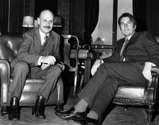 David Owen (1938- ), Foreign Secretary, and Yigael Yadin (1917-84), Israeli, deputy PM, 1978. Creator: Unknown