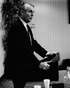 David Owen (1938- ), Leader of the Social Democratic Party and former Foreign Secretary, 1990. Creator: Unknown