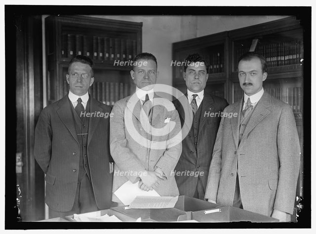 David Lawrence?, 2nd from left, between 1916 and 1918. Creator: Harris & Ewing.
