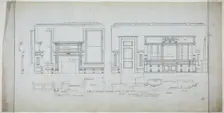 David Lewinsohn House, Chicago, Illinois, Dining Room Elevations and Details, 1898. Creator: Frederick Louis Foltz