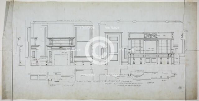 David Lewinsohn House, Chicago, Illinois, Dining Room Elevations and Details, 1898. Creator: Frederick Louis Foltz.