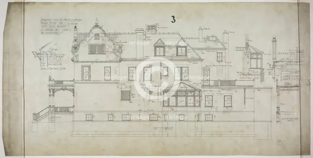 David Lewinsohn House, Chicago, Illinois, East Elevation, 1898. Creator: Frederick Louis Foltz.