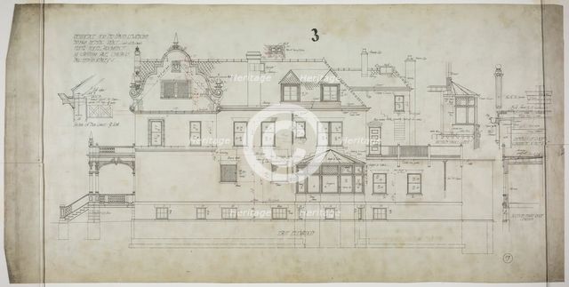 David Lewinsohn House, Chicago, Illinois, East Elevation, 1898. Creator: Frederick Louis Foltz.
