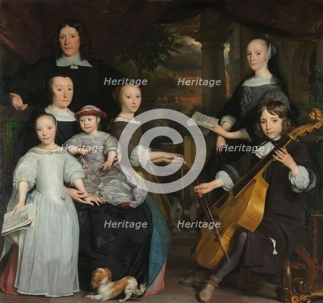 David Leeuw with his Family, 1671. Creator: Abraham Lambertsz. Van Den Tempel.