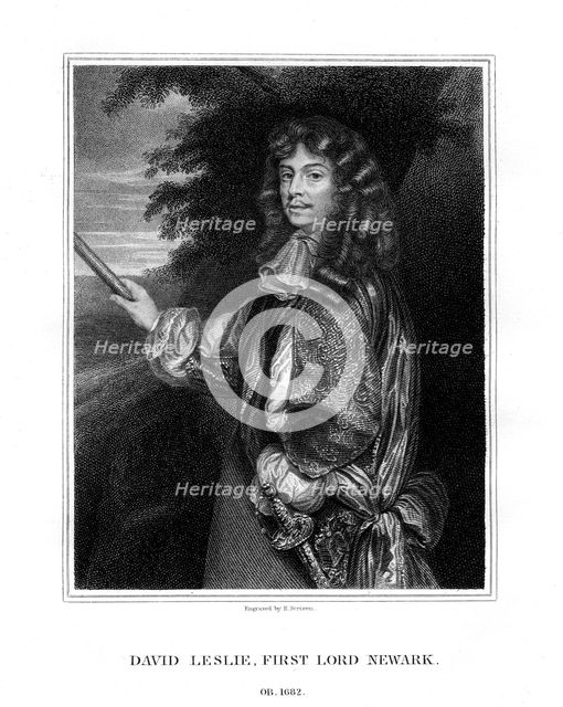 David Leslie, Lord Newark, Scottish cavalry officer, (1827).Artist: E Scriven