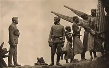 David Livingstone memorial in Blantyre; Livingstone bidding farewell to Stanley, c1910s.. Creator: Unknown