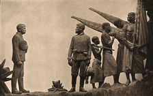 David Livingstone memorial in Blantyre; Livingstone bidding farewell to Stanley, c1910s.. Creator: Unknown