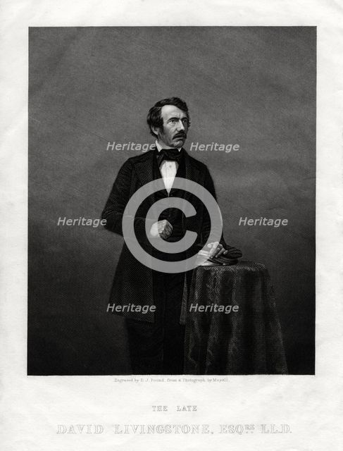 David Livingstone, Scottish missionary and African explorer, 1880. Artist: DJ Pound