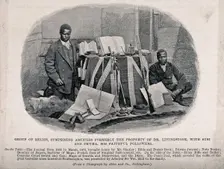 David Livingtone's followers, Susi and Chuma, pictured with his former possessions, 1873. Creator: Unknown