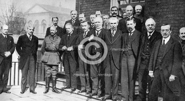 David Lloyd George, British Prime Minister, with some of his colleagues, 1917 (1936). Artist: Unknown