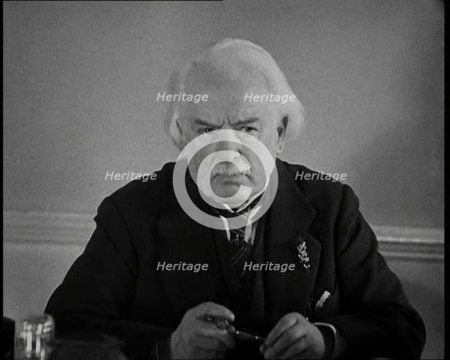 David Lloyd George Talking Directly to the Camera, 1930s. Creators: British Pathe Ltd, David Lloyd George.