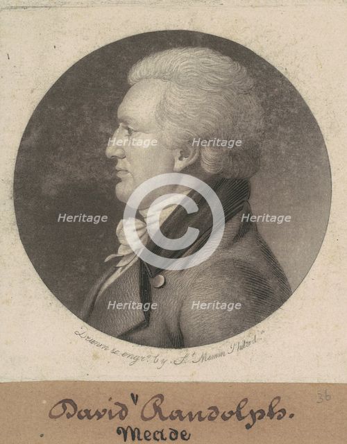 David Meade Randolph, 1807. Creator: Charles Balthazar Julien Févret de Saint-Mémin.