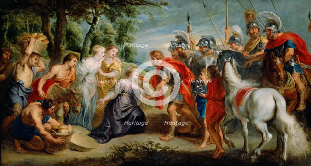 David Meeting Abigail, early 1630s. Creator: Workshop of Peter Paul Rubens.