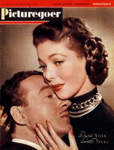 David Niven (1910-1983) and Loretta Young (1913-2000), actors, 1946
