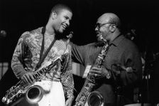 David Sanchez and James Moody, North Sea Jazz Festival, The Hague, the Netherlands, 1998. Creator: Brian Foskett