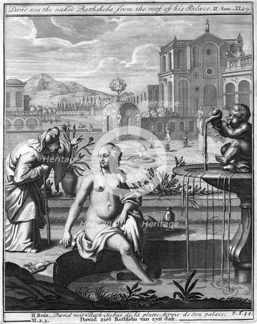 'David sees the naked Bathsheba from the roof of his palace'. Artist: Unknown