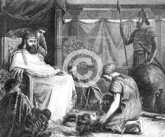 "David Showing The Head Of Goliath To Saul" (RA Gold Medal Painting), by Miss Louisa Starr, 1868. Creator: Unknown.