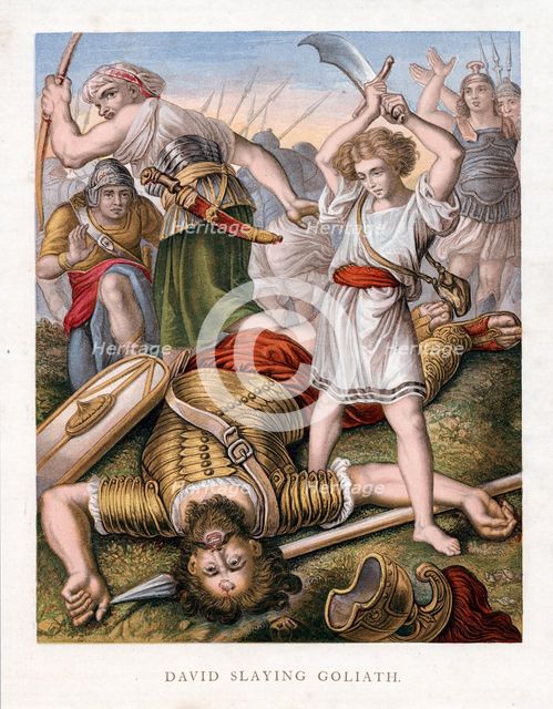David slaying Goliath, c1860. Artist: Unknown