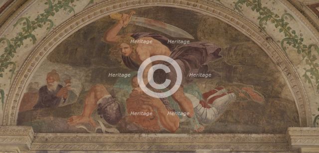 David slaying Goliath (Loggia di Davide). Artist: Romano, Giulio (1499-1546)