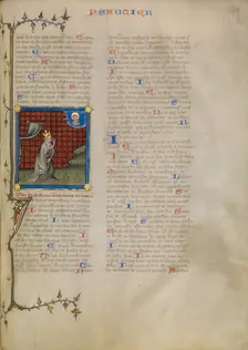 David Pointing to His Mouth, about 1360-1370. Creator: Master of Jean de Mandeville