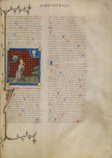 David Pointing to His Mouth, about 1360-1370. Creator: Master of Jean de Mandeville