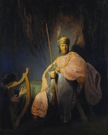 David Playing the Harp before Saul, c1630-1631. Creator: Rembrandt Harmensz van Rijn