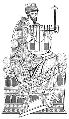 David playing the lyre, 10th century (1849)